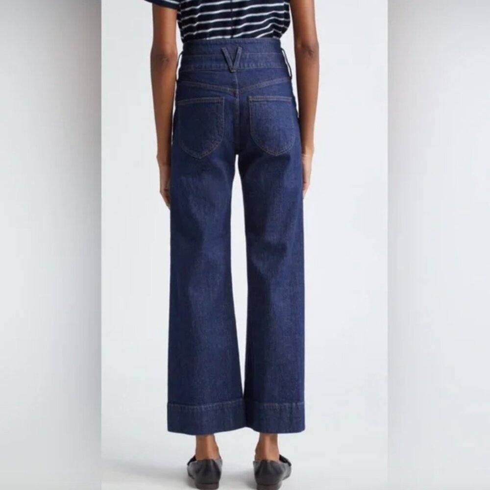 Veronica Beard Hilde Crop Wide Leg Jeans In Indigo View 3